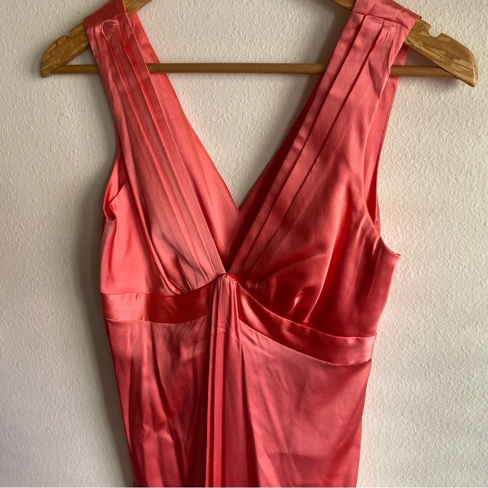 NWT Chaiken Silk Malaga Coral Cocktail Dress Sleeveless New Sz 4 Orange $378 - Picture 3 of 8